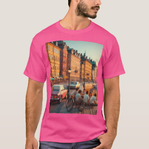 Camiseta Ruas Coloridas Trabalho de arte Ai De Estocolmo Re