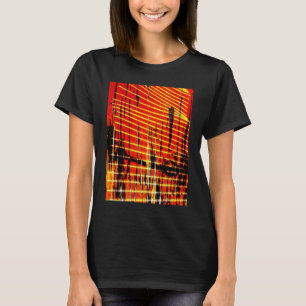 Camiseta Ruas De Fotomontagem Orgânica De Abstrato Amarelo