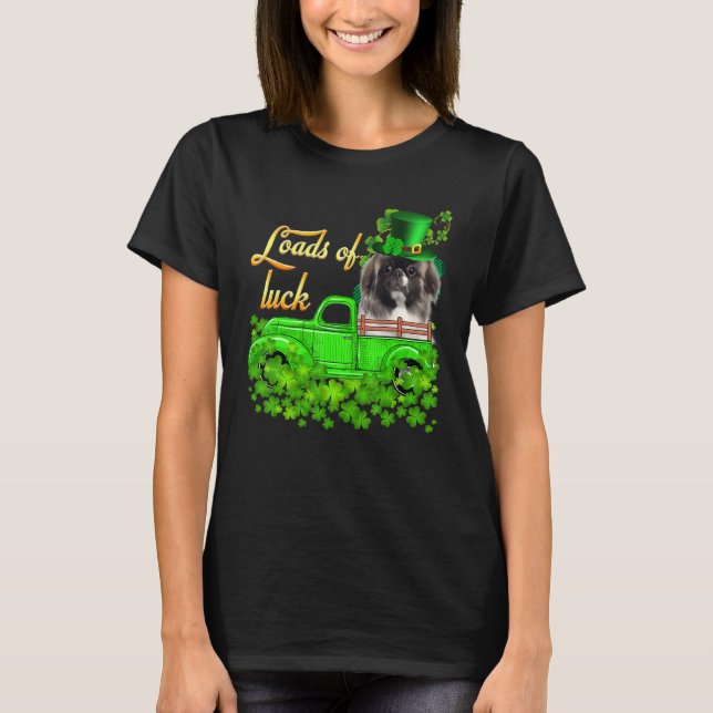 Camiseta Ruas De Pekingese,  De Sorte, Dia De Patrick (Frente)