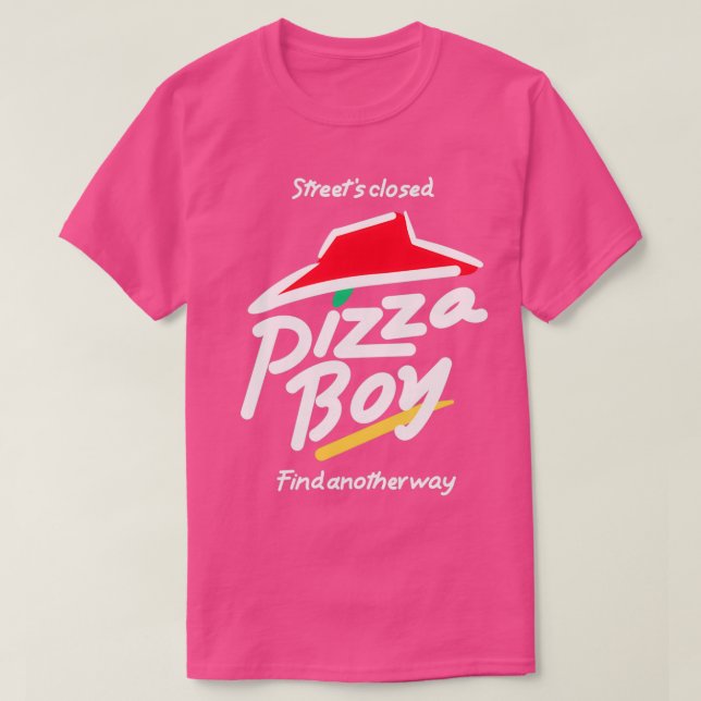 Camiseta Ruas fechadas pizza boy 1 (Frente do Design)