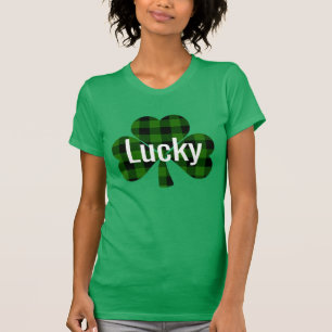 Camiseta Ruas Sortudas, o Shamrocks da Patty xadrez verde
