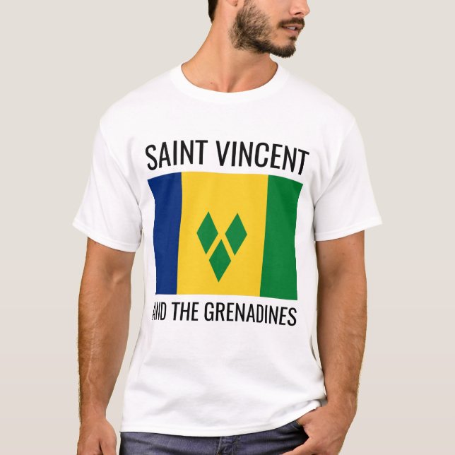 Camiseta Ruas Vicente e Granadinas / Bandeira do País Mundi (Frente)