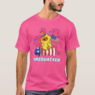 Camiseta Rubber Duck Usa Bombeiro Patriótico 4 de julho