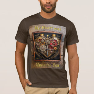 Camiseta Rubis E Engrenagens Série Coração Steampunk