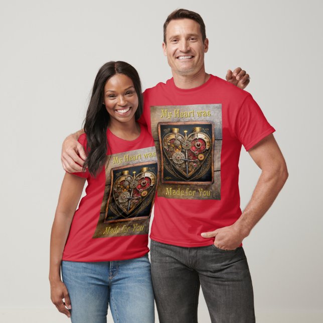 Camiseta Rubis e Engrenagens Steampunk Coração Sombrio  (Unissex)