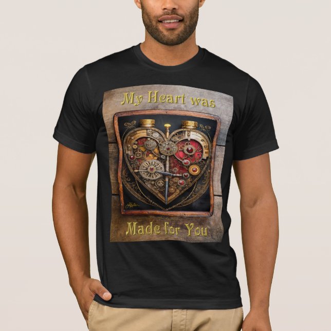 Camiseta Rubis e Engrenagens Steampunk Coração Sombrio  (Frente)