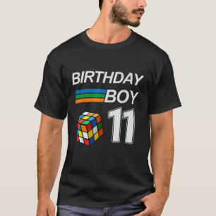 Camiseta Rubixk Cube Speed Cubing Birthday Boy 11 Anos