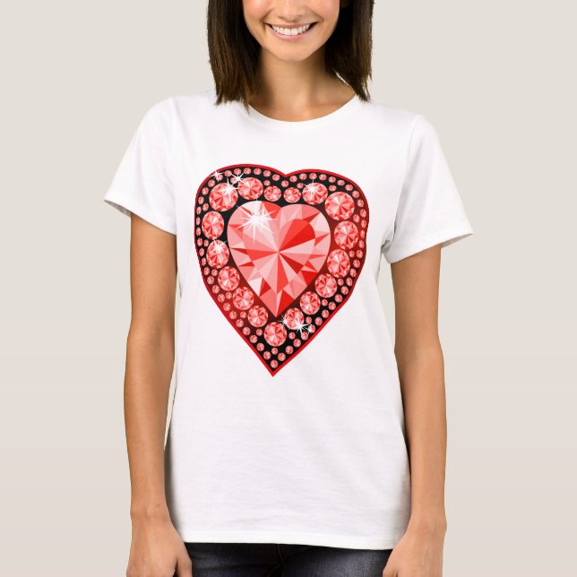 Camiseta Ruby Gemstone Heart (Frente)