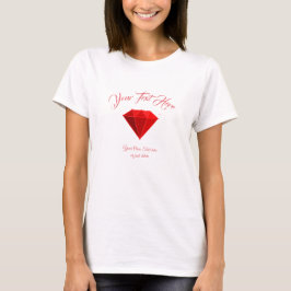 Camiseta Ruby Gemstone. Jóias. 40 Aniversário de Casamento