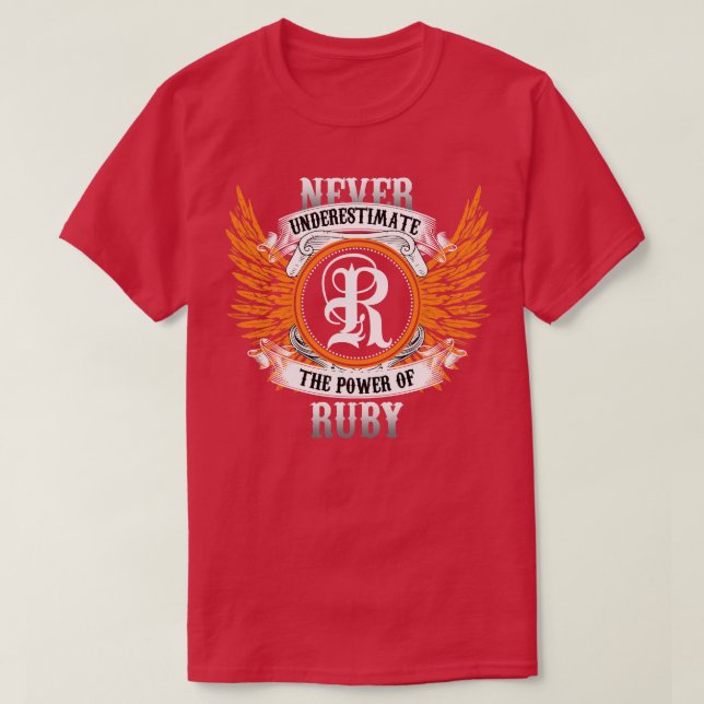 Camiseta Ruby Name Shirt Nunca Subestima O Poder De R (Frente do Design)