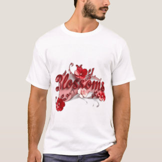 Camiseta Ruby Red Script Blossoms