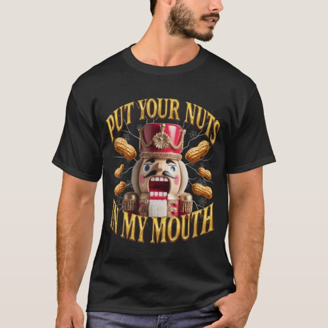 Camiseta Rude Christmas Seual Innuendo Nutcracker retro ret (Frente)