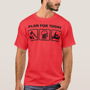 Camiseta Rude Wood Chopping Beer Tem Sorte