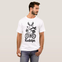 Rudolph A Rena Cavalgando Uma Bicicleta
