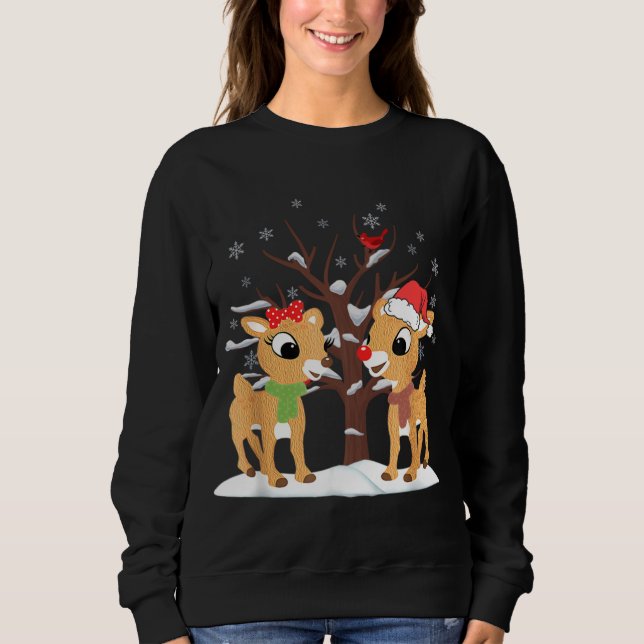 Camiseta Rudolph e Clarice Christmas Reindeer (Frente)