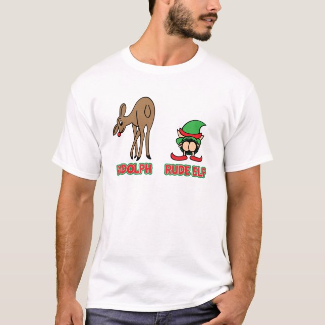 Camiseta Rudolph e duende rude (Frente)