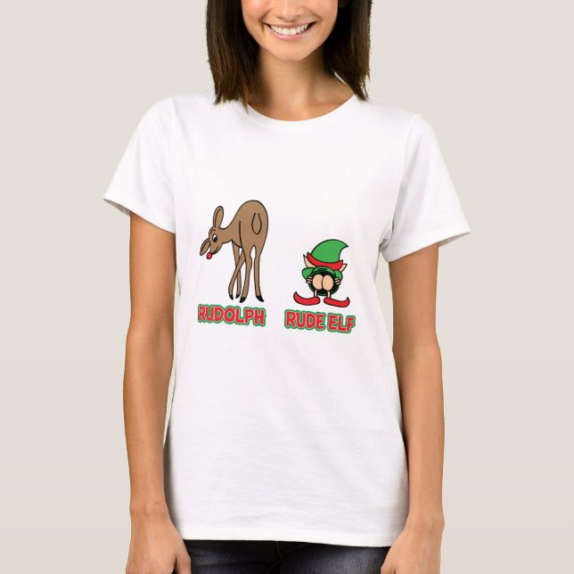 Camiseta Rudolph e duende rude (Frente)