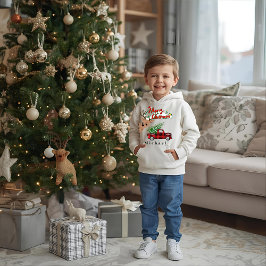 Camiseta Rudolph Feliz Natal - Capuz Personalizado para Cri