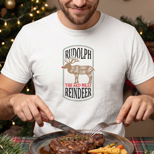 Camiseta Rudolph O Renas Cerne Vermelho (Criador carregado)