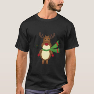 Camiseta Rudolph Reindeer Cute Para Férias No Natal