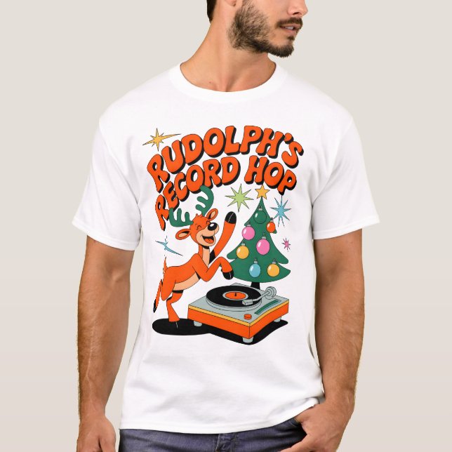 Camiseta Rudolph's Record Hop﻿ (Frente)
