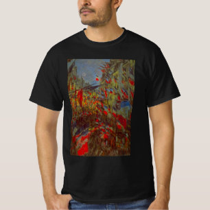 Camiseta Rue Montorgueil com Bandeiras por Claude Monet