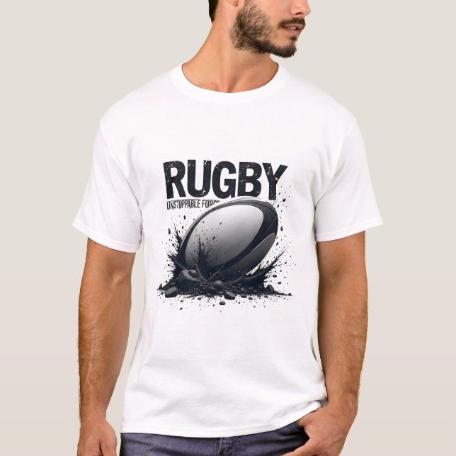 Camiseta Rugby – Força Irresistível Estilo Tinta (Frente)