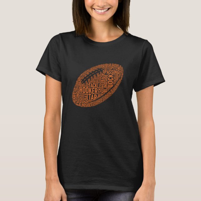 Camiseta Rugby Game Typography  Rugby Player  Coach Mom Dad (Frente)