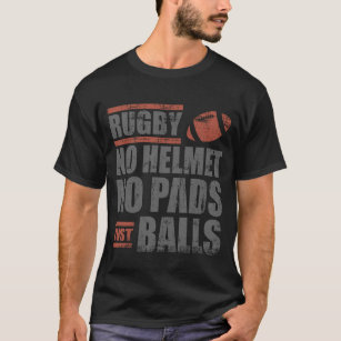 Camiseta Rugby nenhum capacete nenhumas bolas das almofadas