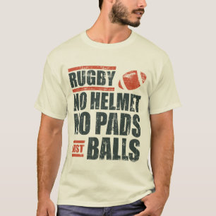 Camiseta Rugby nenhum capacete nenhumas bolas das almofadas