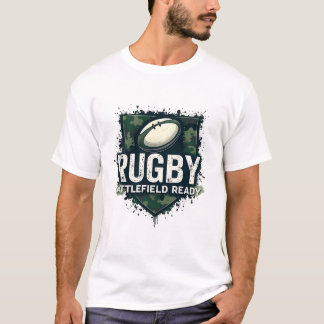 Camiseta Rugby – Pronto para o Campo de Batalha Grunge Mili