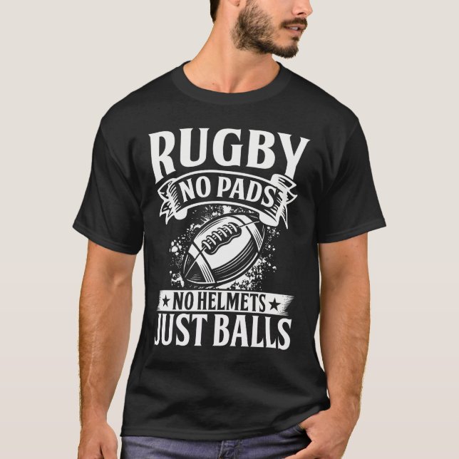 Camiseta Rugby Sem Protetor Sem Capacete Só Bolas Rugby Bra (Frente)