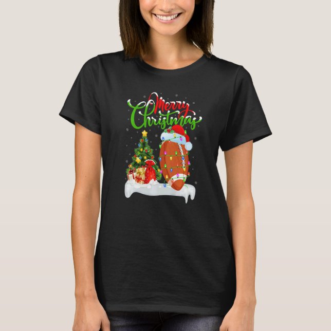 Camiseta Rugby Sports  Xmas Decorations Santa Rugby Christm (Frente)