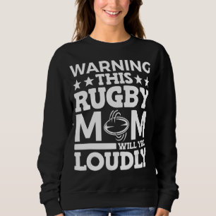 Camiseta Rugby Warning This Rugby Mamãe Vai Gritar Loucamen