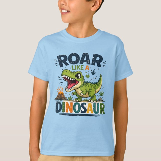 Camiseta Ruge Como um Dinossauro (Frente)