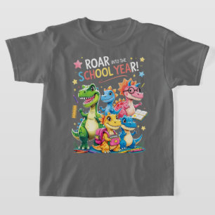 Camiseta Ruge no Ano Letivo – Dinossauro Fofo de Volta à Es