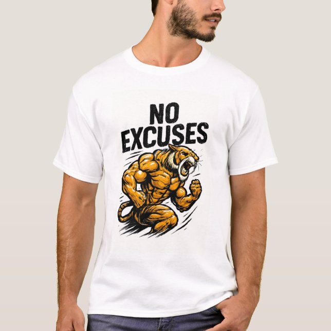Camiseta rugido de tigre com músculo (Frente)