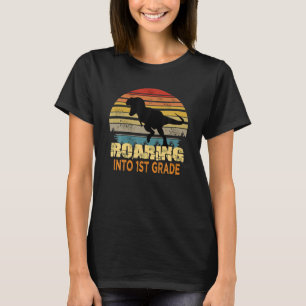 Camiseta Rugindo no 1º Ano Dinosaur Voltar às Aulas