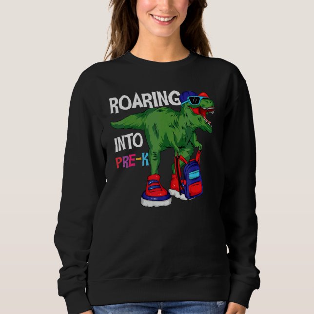 Camiseta Rugindo no Pré-Escolar Trex Dino Professores Crian (Frente)