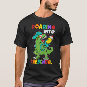 Camiseta Rugindo Para o Pré-Escolar Professor de Dinossauro