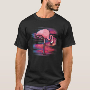 Camiseta Ruído brilhante Flamingo Vaporwave