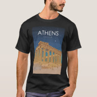 Ruínas da Grécia de Atenas no Poster de viagens da