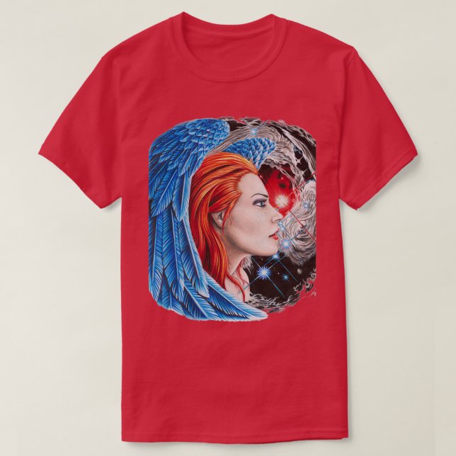Camiseta ruiva astronômica (Frente do Design)