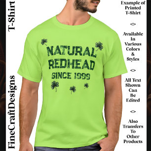 Camiseta Ruiva Irlandesa, Cabelo Vermelho, Personalizado, F