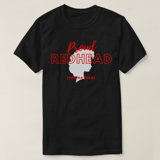 Camiseta Ruiva orgulhosa 100 natural (Frente do Design)