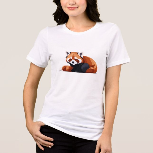 Camiseta Ruiva Panda Adorável Boca Dormindo Relaxando (Frente)