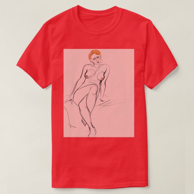 Camiseta Ruiva rosa (Frente do Design)
