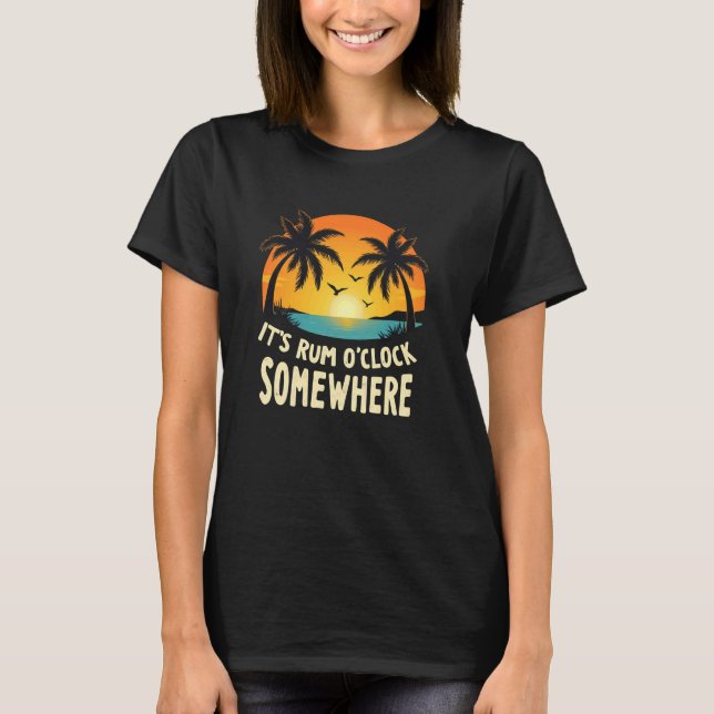 Camiseta Rum Alegre É Rum O Clock em Algum Lugar (Frente)