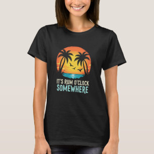 Camiseta Rum de Verão São Rum O Relógio Em Algum Lugar