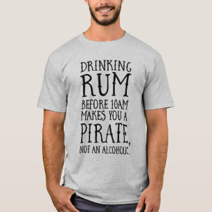 Camiseta Rum do bebendo antes do pirata 10AM